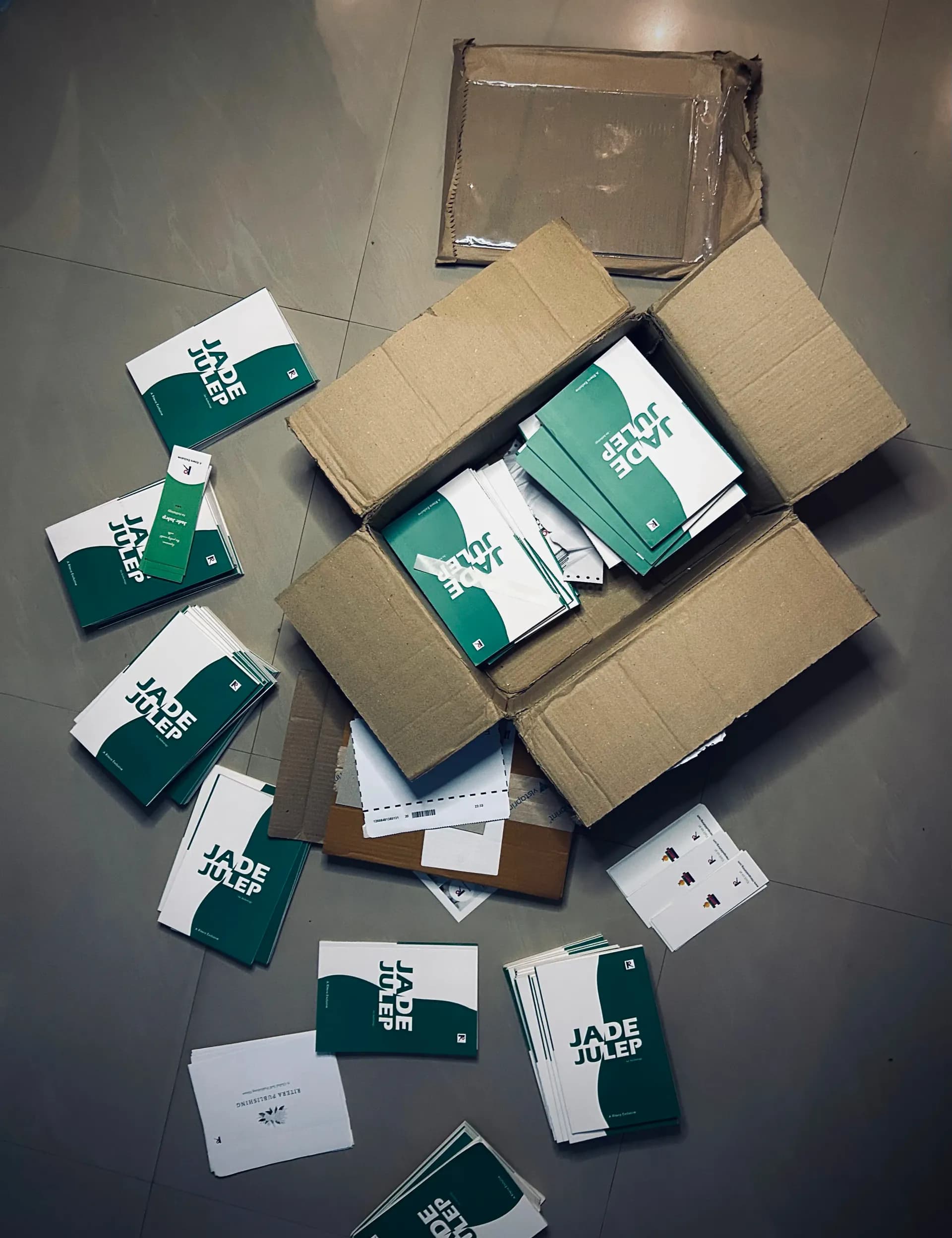 A freshly delivered box of Jade Julep copies, published by Ritera Publishing