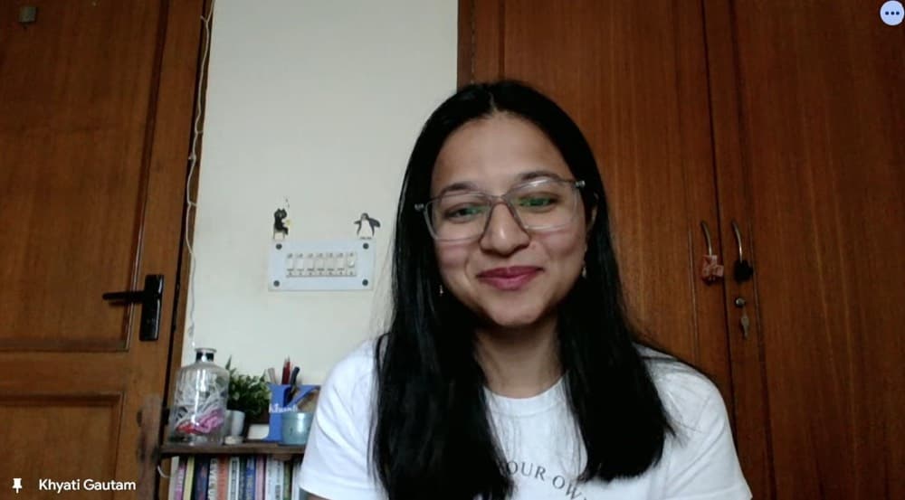 Author Khyati Gautam speaking in a video interview with Ritera Publishing