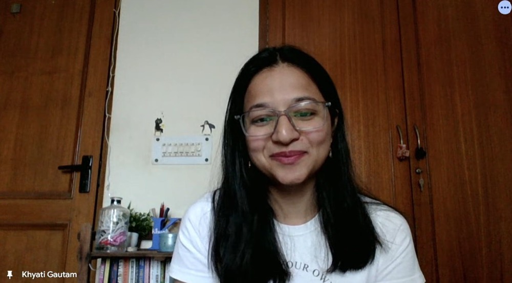Author Khyati Gautam speaking in a video interview with Ritera Publishing